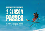 Enter for a chance to win 2 season passes to the BC mountain of your choice for the 2023/2024 season
